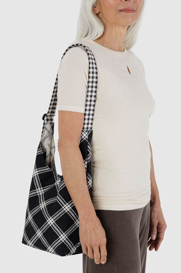 Baggu Small Nylon Mixed Plaid Sling Bag - The Mercantile London