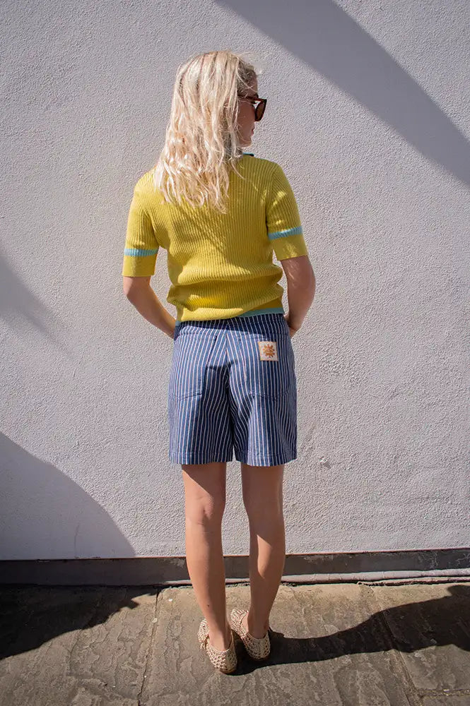 Thinking Mu Luisa Railway Stripes Shorts - The Mercantile London