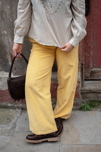 Thinking Mu Karina Butter Yellow Corduroy Trousers - The Mercantile London