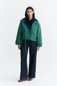 Thinking Mu Dark Green and Navy Norma Jacket