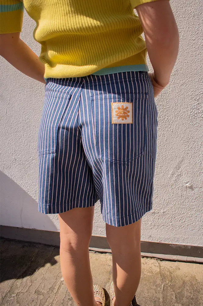 Thinking Mu Luisa Railway Stripes Shorts - The Mercantile London