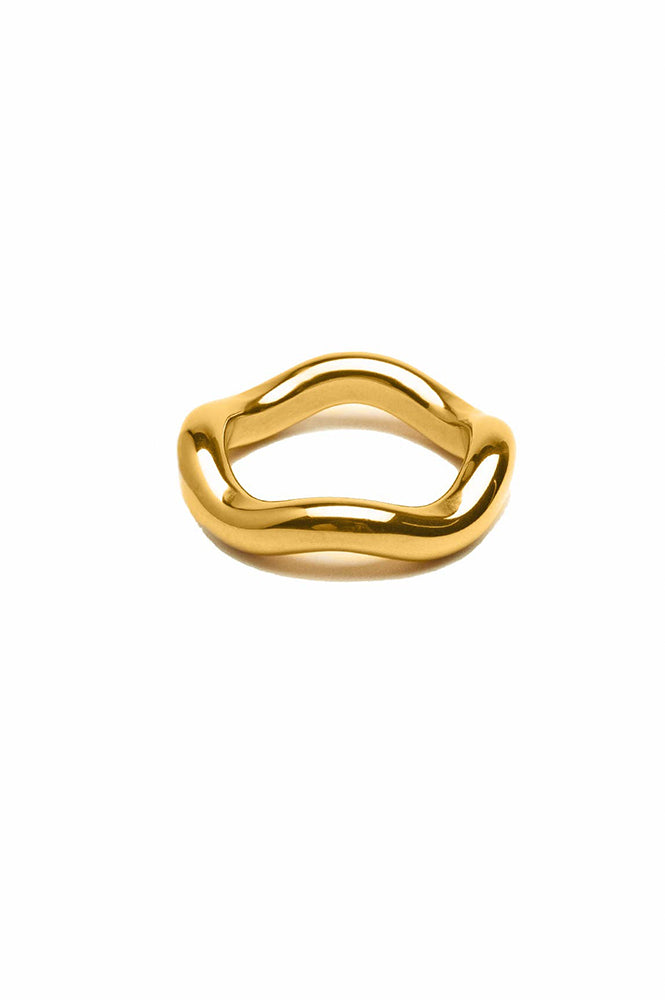 Nordic Muse Gold Chunky Irregular Band Ring - The Mercantile London