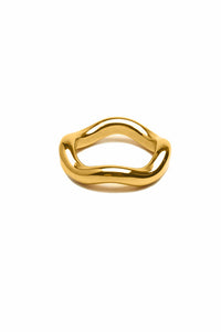 Nordic Muse Gold Chunky Irregular Band Ring - The Mercantile London
