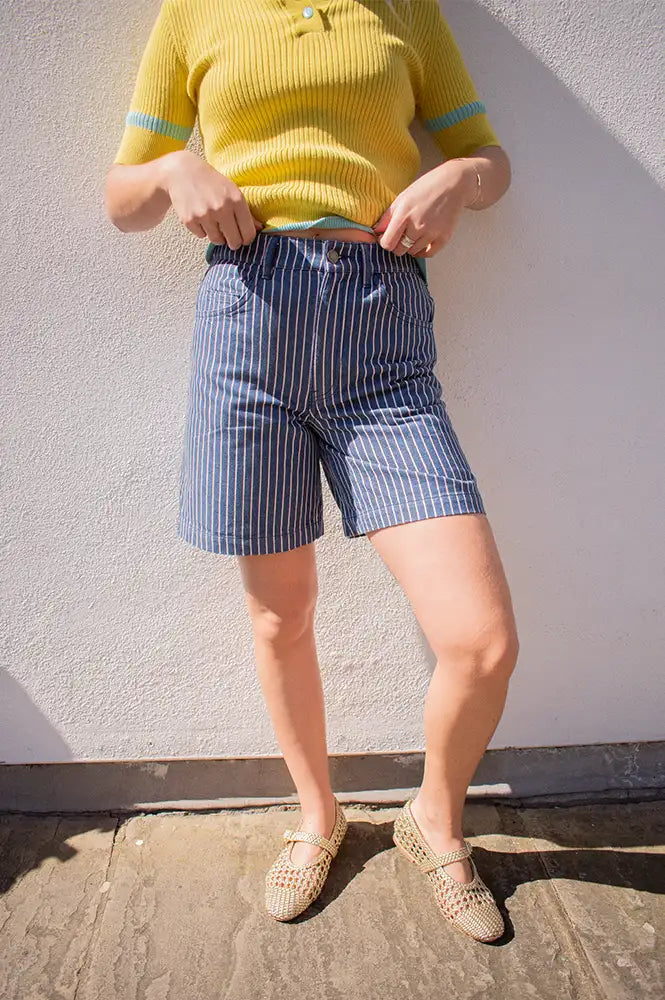 Thinking Mu Luisa Railway Stripes Shorts - The Mercantile London