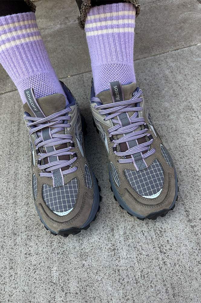 Saucony Grid Aura X Dark Grey/ Mud Trainers - The Mercantile London