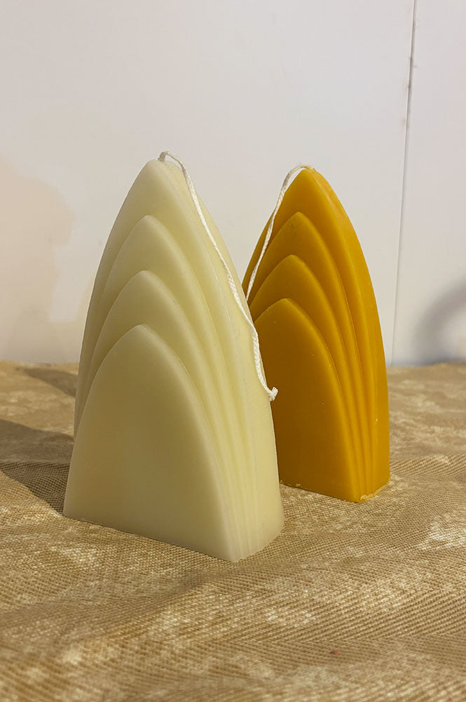 Sanne Hop Beeswax Yellow Ochre Arch Candle - The Mercantile London