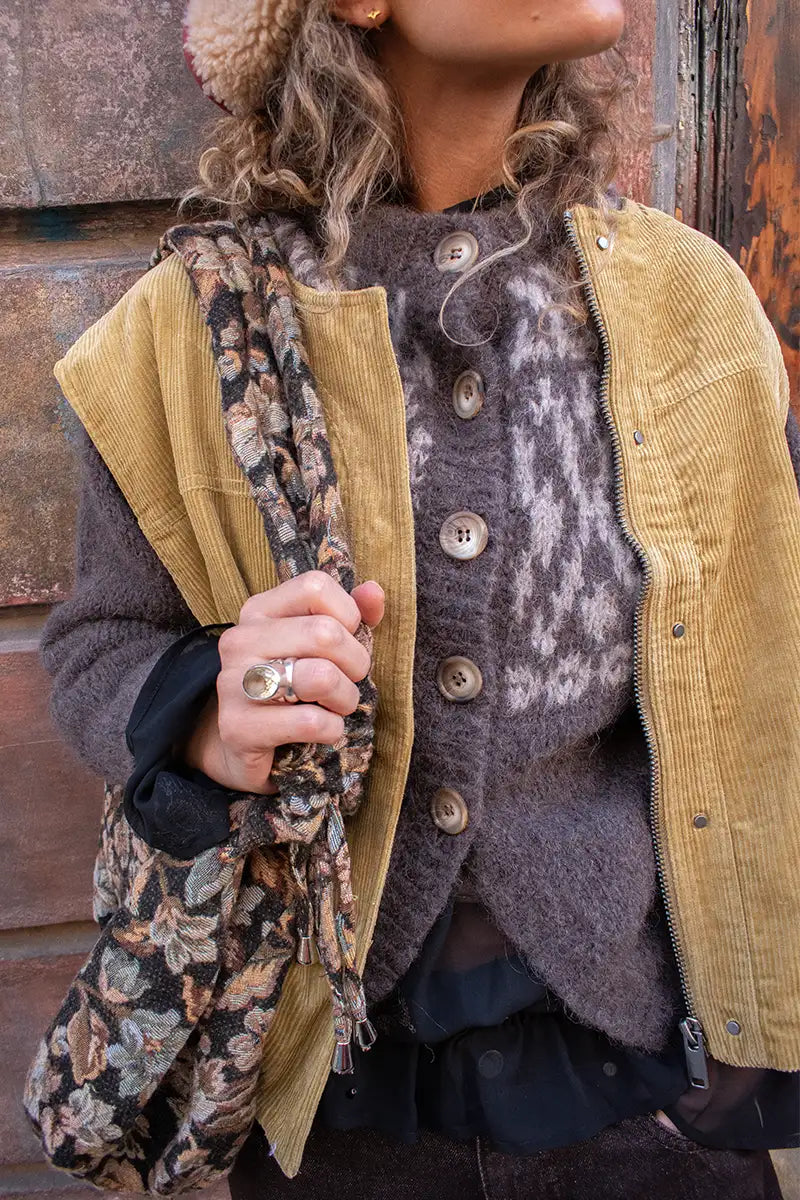 Object Pella Fennel Seed Sleeveless Jacket - The Mercantile London
