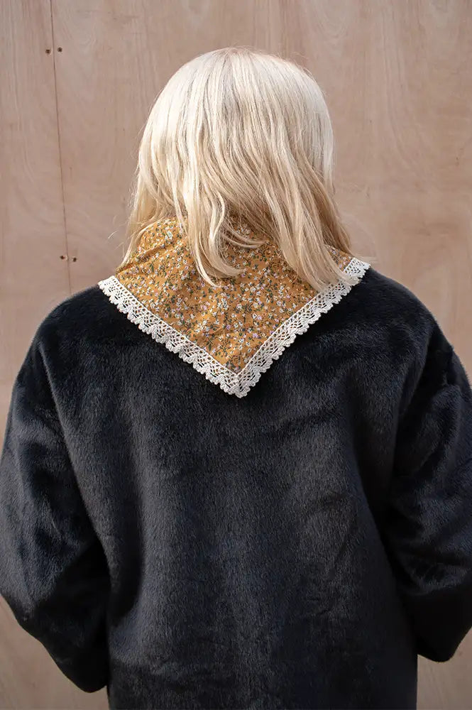Funkyrel Mustard Ditsy Floral Triangle Scarf