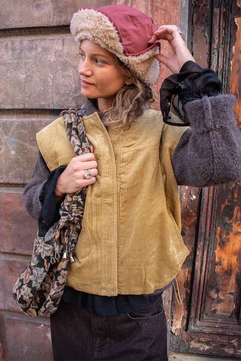 Object Pella Fennel Seed Sleeveless Jacket - The Mercantile London