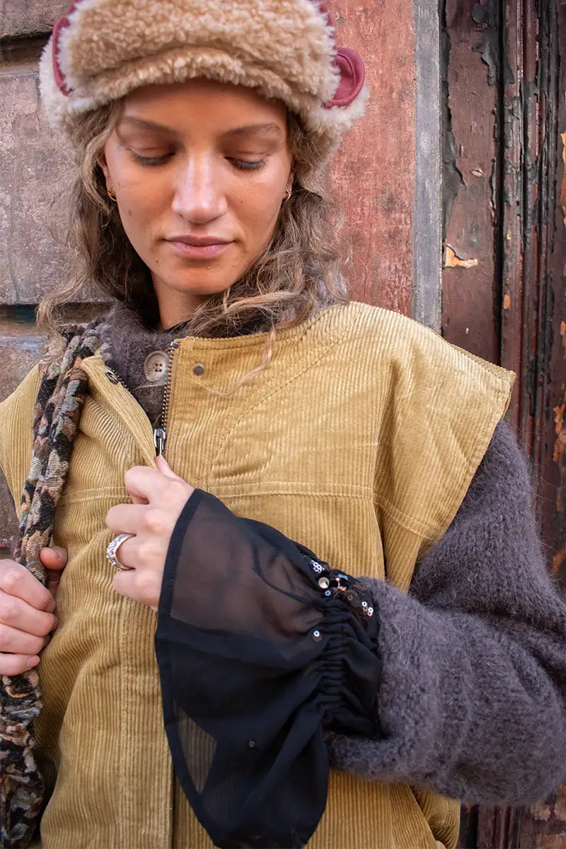 Object Pella Fennel Seed Sleeveless Jacket - The Mercantile London