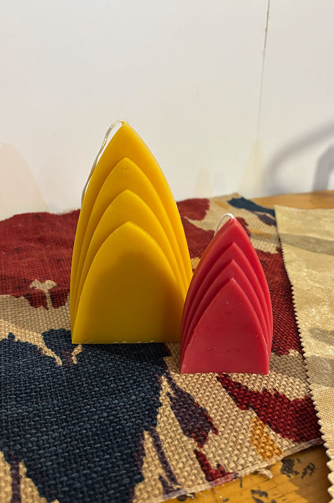 Sanne Hop Beeswax Yellow Ochre Arch Candle - The Mercantile London