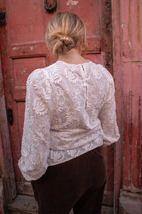 Object Mya Cloud Dancer Floral Blouse