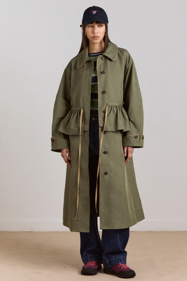 Damson Madder Myrtle Sage Trench Coat - The Mercantile London