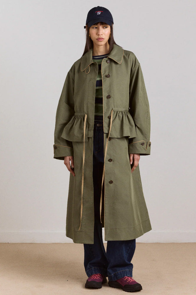Damson Madder Myrtle Sage Trench Coat - The Mercantile London