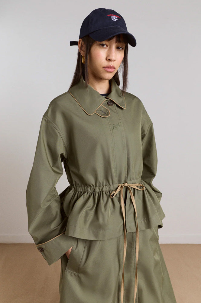 Damson Madder Myrtle Sage Trench Coat - The Mercantile London
