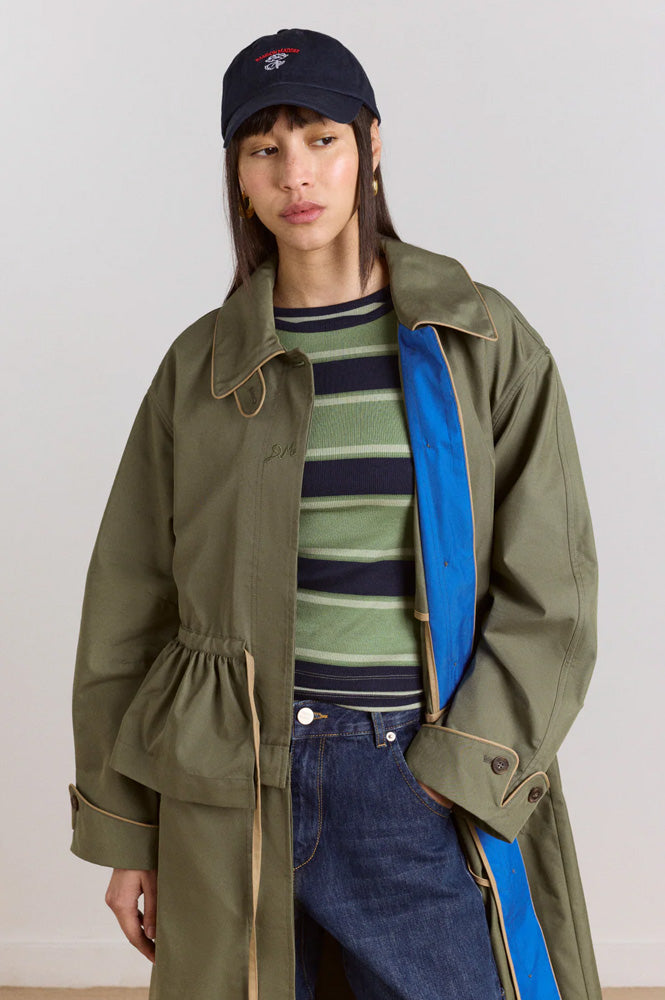 Damson Madder Myrtle Sage Trench Coat - The Mercantile London