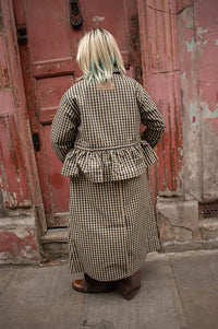 Damson Madder Myrtle Navy Gingham Detachable Trench Coat
