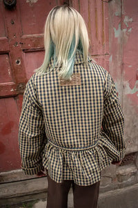 Damson Madder Myrtle Navy Gingham Detachable Trench Coat