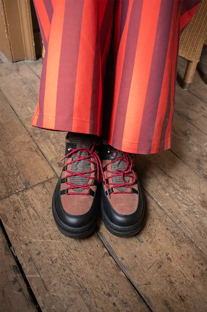 Naguisa Abra Brown & Charcoal Low Boots