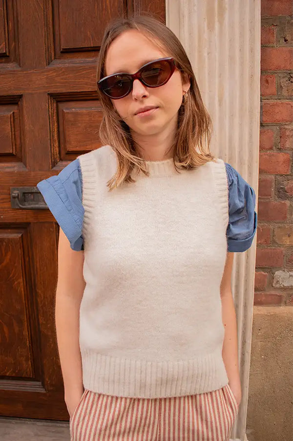 Soeur Namaste Ecru Knitted Vest - The Mercantile London