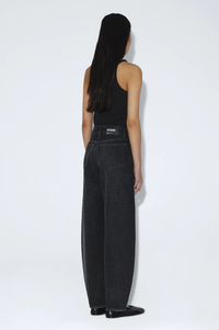 Dr Denim Nanci Black Leopard Mid Barrel Jeans