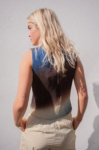Thinking Mu Dora Brown Glass Pleated Top - The Mercantile London