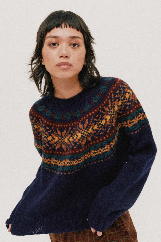 Howlin Living In The Light Navy Sweater - The Mercantile London