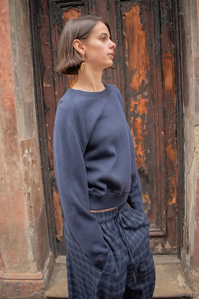 Maison Anje Borelato Navy Sweatshirt - The Mercantile London