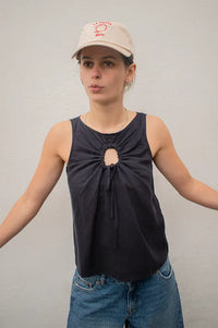 Komodo Zizi Navy Tencel Linen Top - The Mercantile London