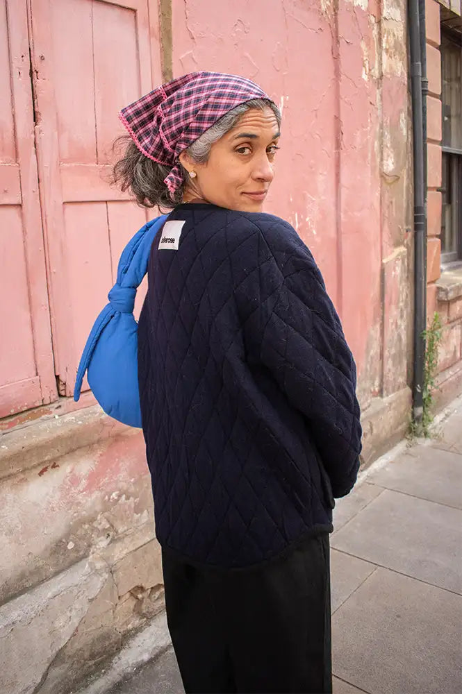 Bellerose Aiga Navy Quilted Cardigan