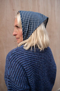 Funkyrel Haila Navy Plaid Triangle Headscarf