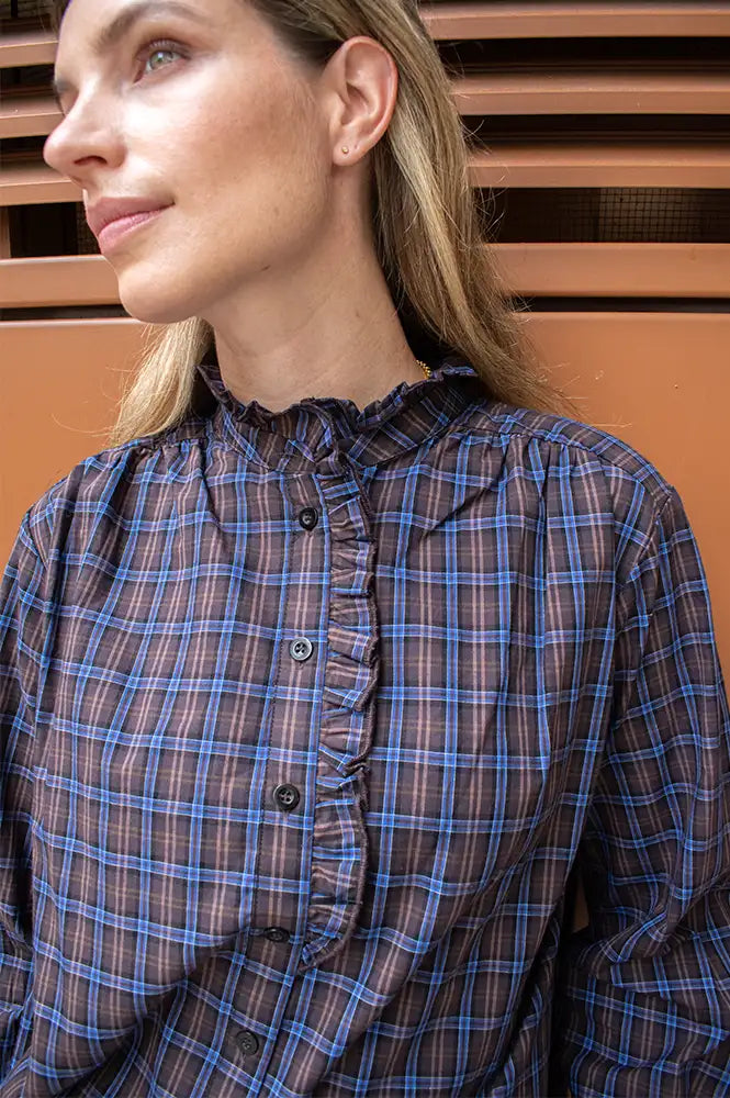 Artlove Solaria Blue Check Blouse