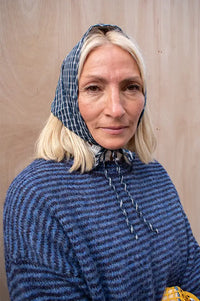 Funkyrel Haila Navy Plaid Triangle Headscarf