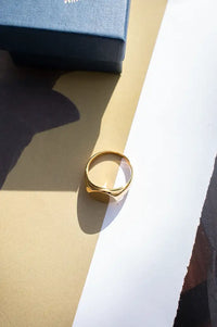 Nordic Muse Gold Round Signet Ring