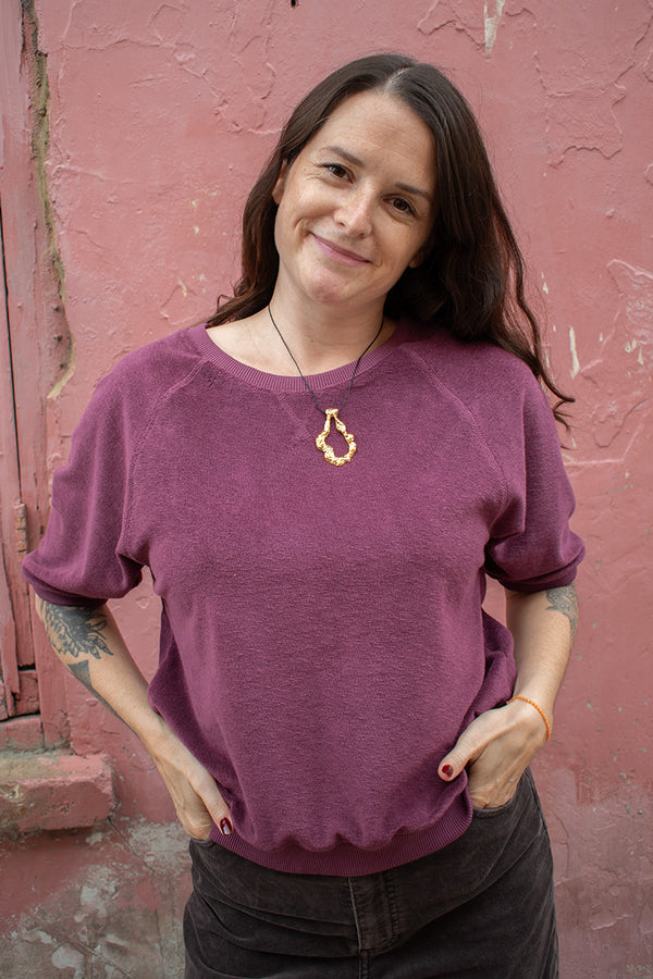 By-Bar Neva Grape Wine Slub Top - The Mercantile London