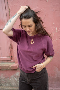 By-Bar Neva Grape Wine Slub Top - The Mercantile London