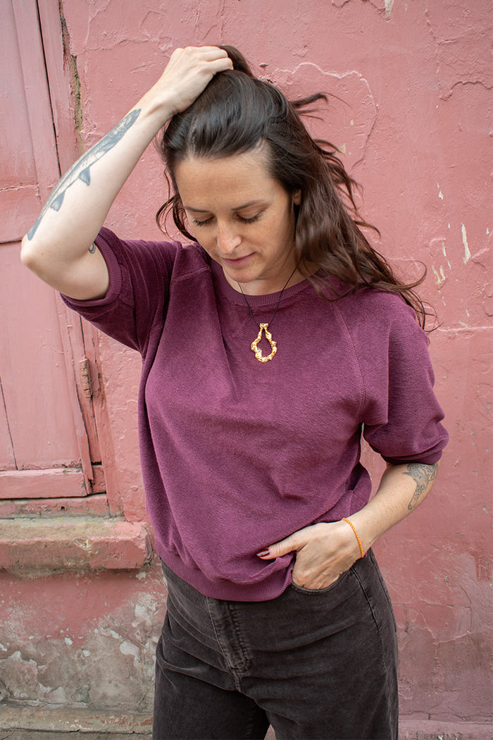 By-Bar Neva Grape Wine Slub Top - The Mercantile London