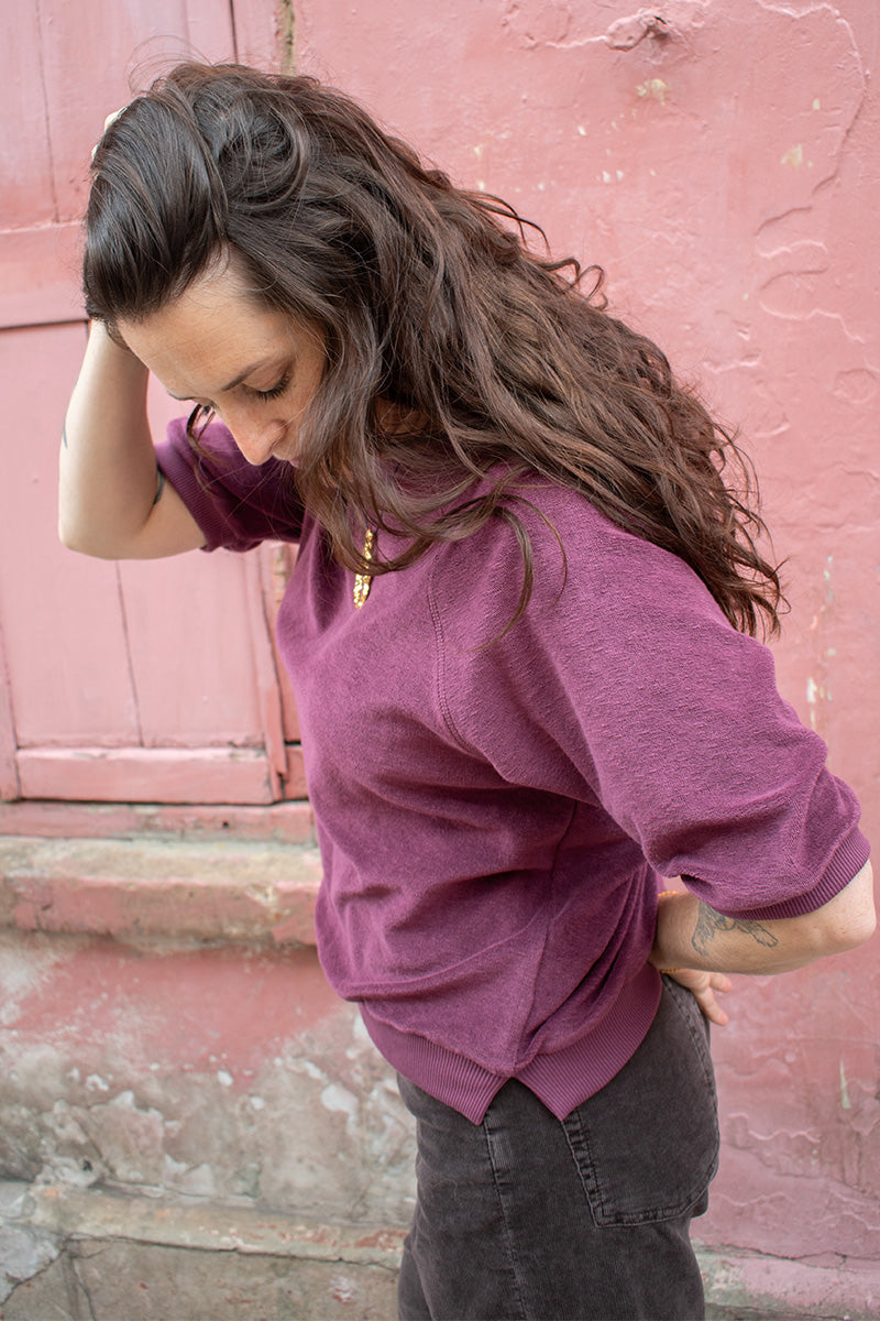 By-Bar Neva Grape Wine Slub Top - The Mercantile London