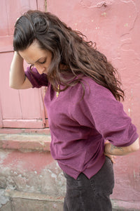 By-Bar Neva Grape Wine Slub Top - The Mercantile London