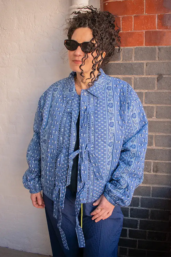The New Society Mare Blue Bandana Jacket - The Mercantile London