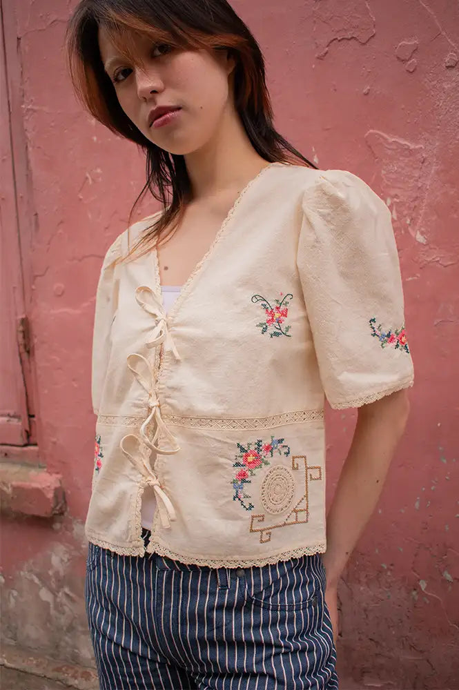 The New Society Narcise Embroidered Blouse - The Mercantile London
