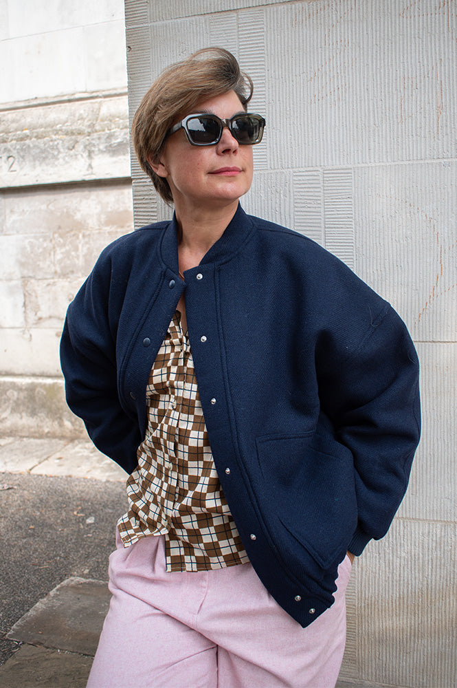 The New Society Clara Infinite Navy Bomber Jacket - The Mercantile London