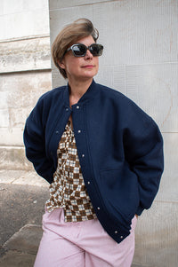 The New Society Clara Infinite Navy Bomber Jacket - The Mercantile London