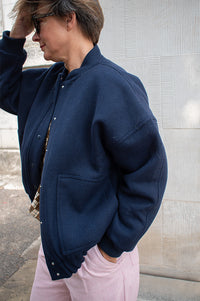 The New Society Clara Infinite Navy Bomber Jacket - The Mercantile London