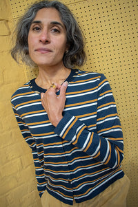 Nice Things Navy Striped Long Sleeve Top - The Mercantile London
