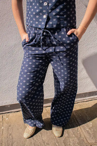 Nice Things Navy Dots Print Trousers - The Mercantile London