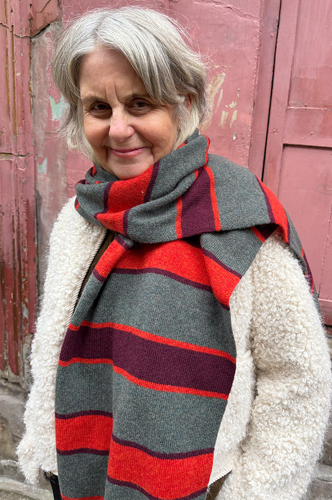 Nice Things Stripe Smoke Scarf