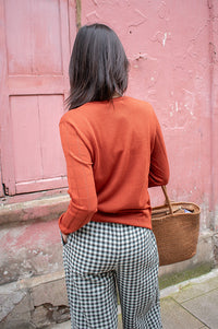 Nice Things Terracotta Open-Work Cardigan - The Mercantile London