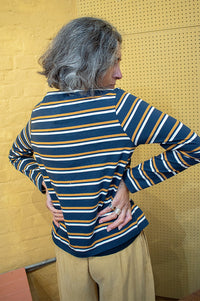Nice Things Navy Striped Long Sleeve Top - The Mercantile London