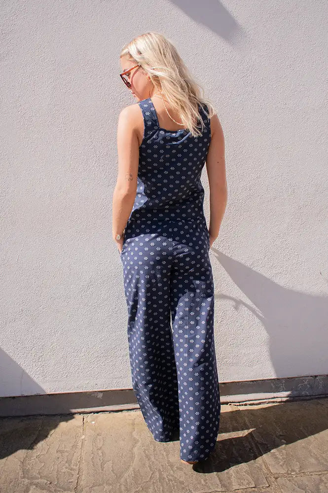 Nice Things Navy Dots Print Top - The Mercantile London